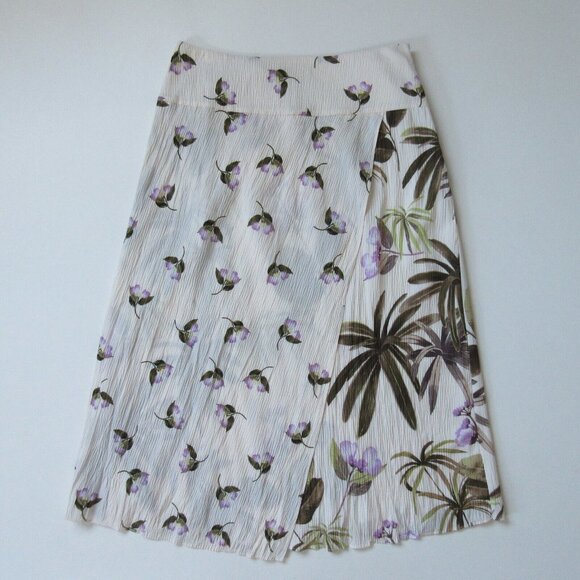 NWT Vince Mixed Tropical Garden Midi in Pale Alder Floral Crinkle Skirt 8 $295 - Picture 9 of 9